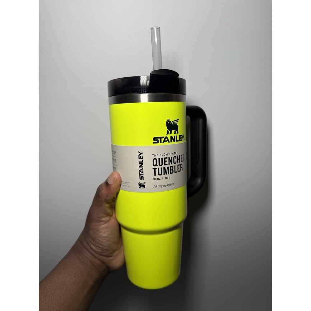 Stanley Limited Edition GREEN NEON YELLOW NEON 30oz Quencher Tumbler Set BNWT - Picture 12 of 15